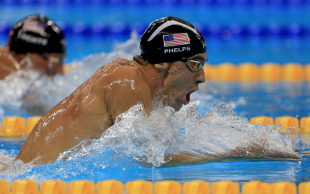 Phelps' dominant breaststroke leg was the key to his victory (Mike Ehrmann/Getty Images)