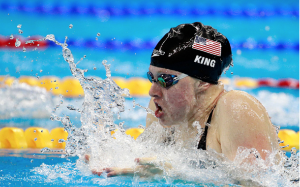 King put the US ahead before Efimova caught her in the second 50 (Adam Pretty/Getty Images)