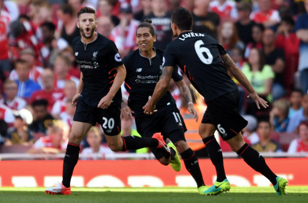 Lallana celebrates putting Liverpool ahead in the 49th minute. (Picture: Getty Images)