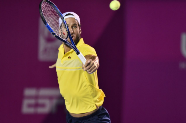 Feliciano Lopez in action during his final match at Los Cabos Open. (Photo: Mextenis)