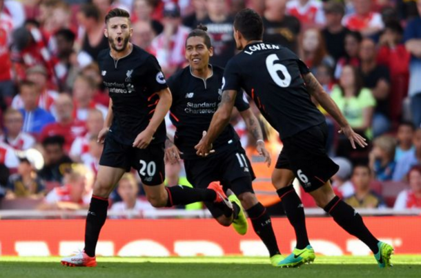 Lallana wheels away after getting on the scoresheet and putting Liverpool in front. (Picture: Getty Images)