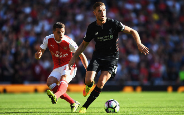 Henderson was Liverpool's most defensive midfielder for a long stage in the game. (Picture: Getty Images)