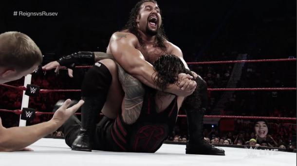 Reigns broke Rusev's Accolade, can he do it again this Sunday? (image: twitter)