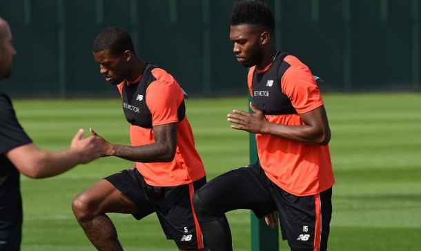 Sturridge and Wijnaldum in training on Tuesday afternoon. (Picture: Getty Images)