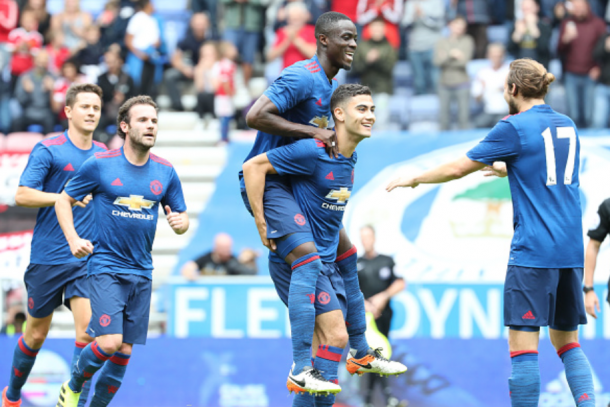 Pereira celebrates his goal against Wigan Athletic (John Peters/Getty Images)
