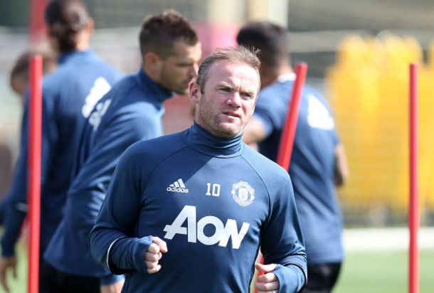 Rooney during training (John Peters/Getty Images) 