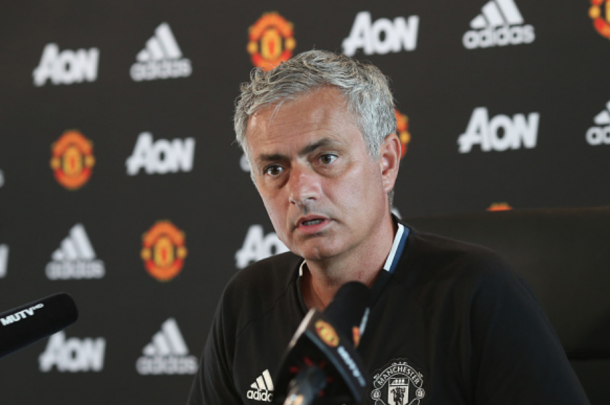 Mourinho answering a question during his press conference (John Peters/Getty Images)