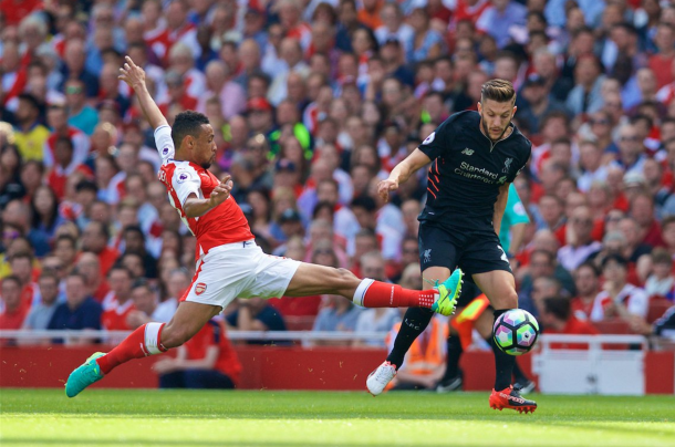 Lallana takes on Arsenal's Francis Coquelin at the Emirates last Sunday. (Picture: Getty Images)