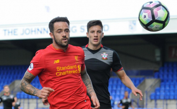 Ings in action for Liverpool U23s in their defeat to Southampton last Saturday. (Picture: Premier League)