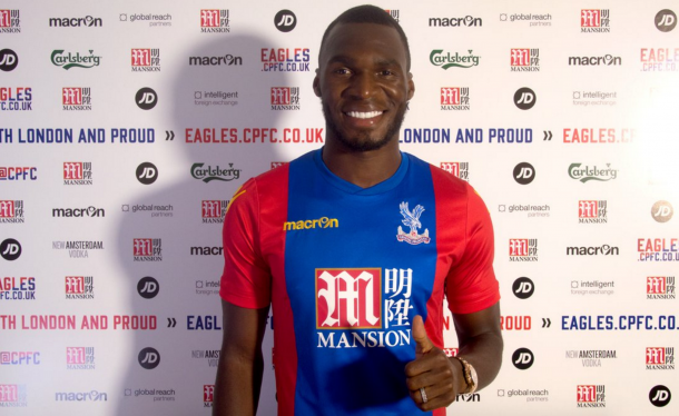 Benteke pictured in the Palace colours for the first time. (Picture: Crystal Palace FC)