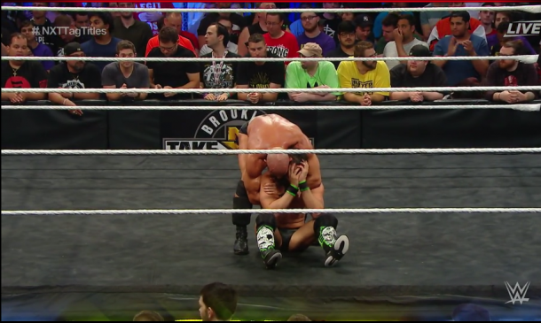 Ciampa consoles Gargano after he submits to Dawson (image: wwe network)