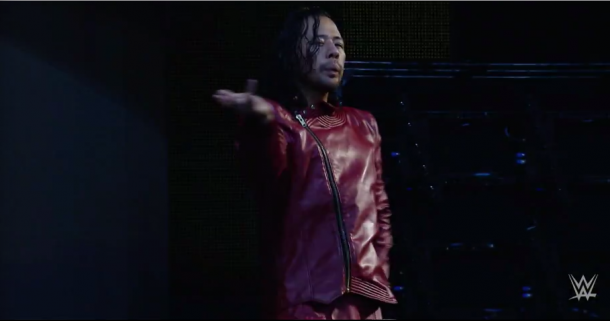 Nakamura makes his way to the ring ahead of his NXT title match (image: wwe network)