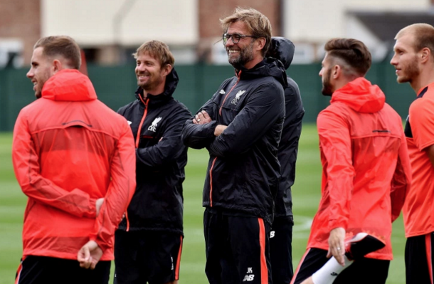 Klopp in Liverpool training at Melwood last week. (Picture: Getty Images)