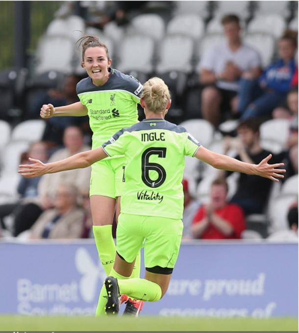 Caroline Weir celebrates her winner against Arsenal | Photo: Getty Images 