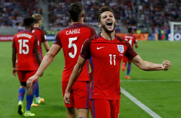 Lallana celebrates his winner at the death for England. (Picture: Getty Images)