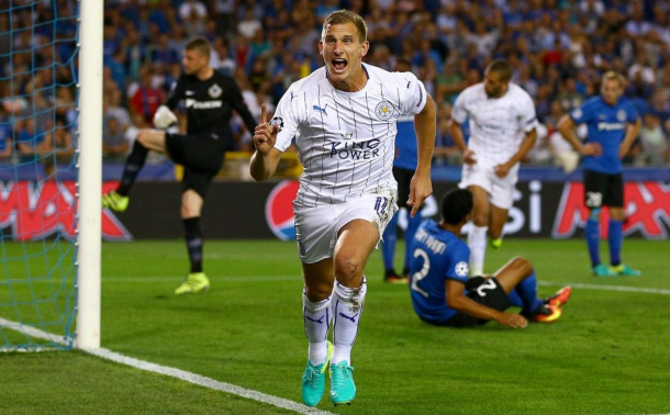 Albrighton celebrates putting Leicester ahead early on. (Picture: Getty Images)