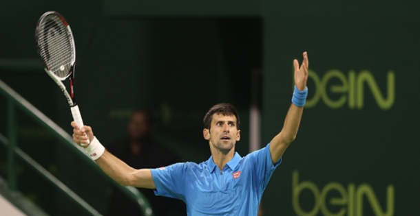 Djokovic reacts during a point (Getty Images/Anadolu Agency)