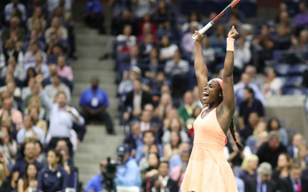 Stephens was ecstatic after knocking off role model Venus Williams to make the final (Tim Clayton/Corbis/Getty Images)