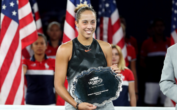 Maddie all smiles after an emotional match (Al Bello/Getty Images)