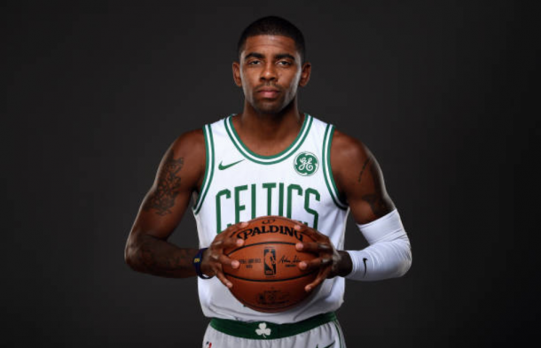 Kyrie Irving will look to shoulder more of the load in Boston. (Photo by Brian Babineau/Getty Images)