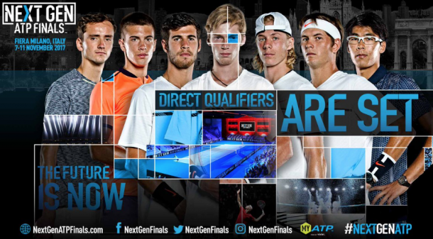 The seven automatic qualifiers for the NextGen Finals (ATP NextGenFinals Twitter)