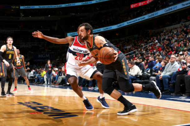 Marco Belinelli has not ben shy thus far in his Hawks career. (Photo by Ned Dishman/Getty Images)