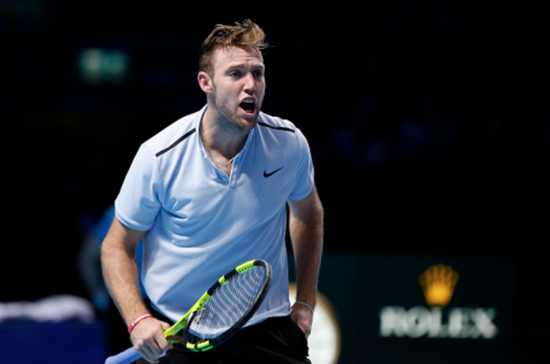 A fired up Jack Sock picked up his first win at the Tour Finals with a three-set win over Marin Cilic (Hongbo Chen/Action Plus/Getty Images