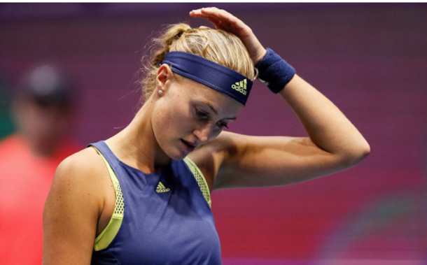 It was a rough day for defending champion Kristina Mladenovic who could not do much against an overpowering Petra Kvitova (Epsilon/Getty Images)
