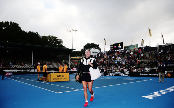 Wozniacki was all smiles throughout the week in Auckland (Anthony Au-Yeung/Getty Images)