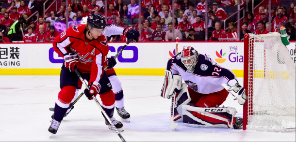 The Columbus Blue Jackets comeback to defeat the Washington Capitals 4-3 in overtime. | Photo: Washington Capitals on Twitter