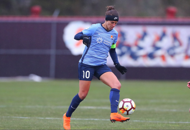 Carli Lloyd and Sky Blue FC will look to score and earn their first points of the season. (Photo by Rich Graessle/Icon Sportswire via Getty Images)