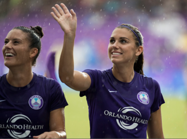 Ali Krieger (left) and Alex Morgan will welcome the Seattle Reign FC to Orlando City Stadium on Saturday.(Photo by Joe Petro/Icon Sportswire via Getty Images)