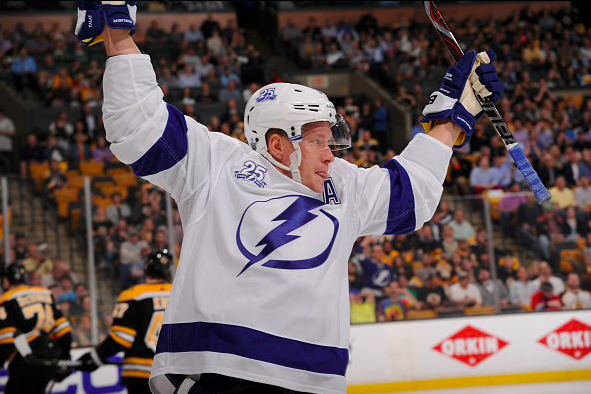 Ondrej Palat celebrates a goal against the Boston Bruins. | Photo: Tampa Bay Lightning on Twitter