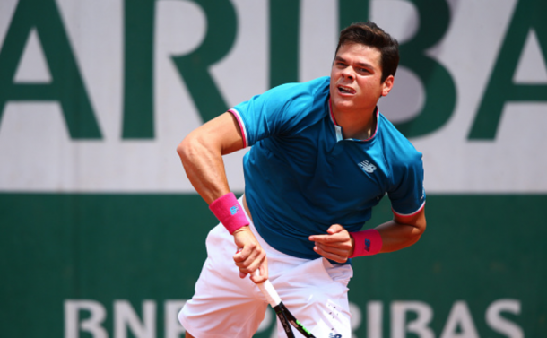 Raonic in action during the French Open last year (Icon Sportswire/Getty Images)