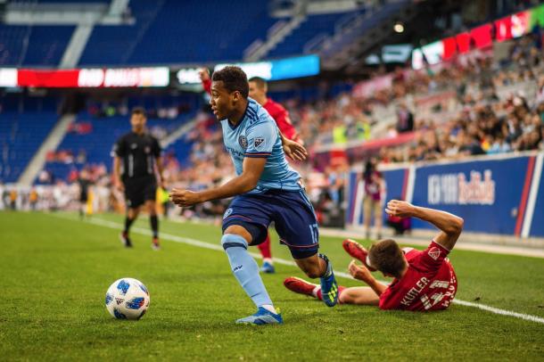 Jonathan Lewis was active in the first half. | Photo: New York City FC