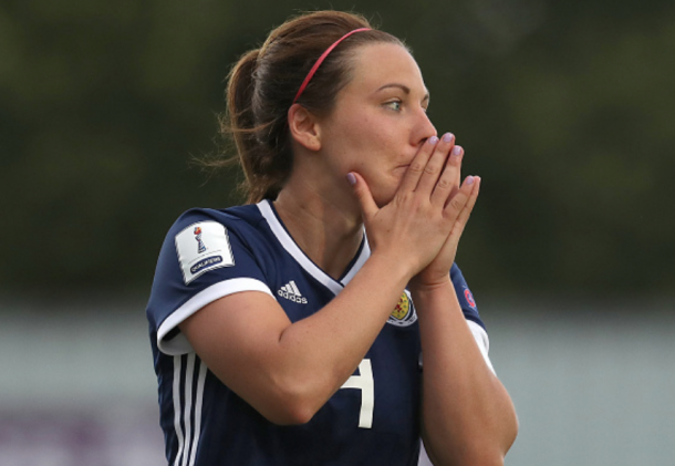 Rachel Corsie of Scotland and the Utah Royals FC has lead the Scotland Womens's National team to at least a second place finish in World Cup qualifiers. (Photo by Jose Breton/NurPhoto via Getty Images)