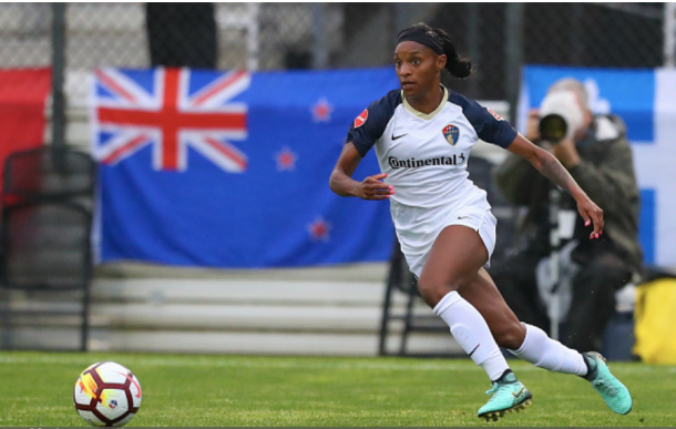 Crystal Dunn shows off her speed. Photo: Getty Images 