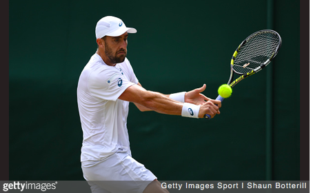 Steve Johnson hits a slice. | Getty Images Sport | Shaun Botterill