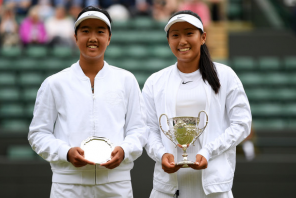 Claire Liu (R) and Ann Li were the Junior Wimbledon Finalists back in 2017 (Shaun Boterill/Getty Images)
