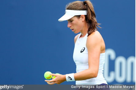 Johanna Konta prepares to serve | Getty Images Sport | Maddie Meyer