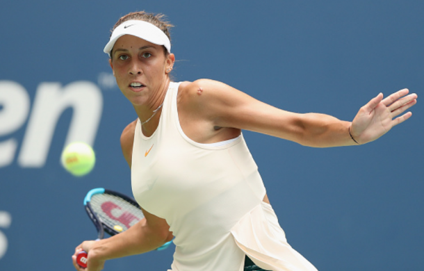 Madison Keys preparing to hit one of her powerful forehands (Matthew Stockman/Getty Images)