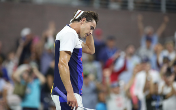 Thiem had a much different look on his face after his round of 16 match last year (Tim Clayton/Corbis Sport/Getty Images)