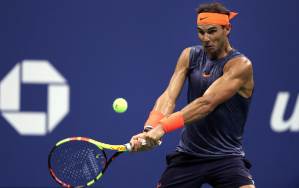 Nadal's backhand down the line was key in the set (Matthew Stockman/Getty ImageS)