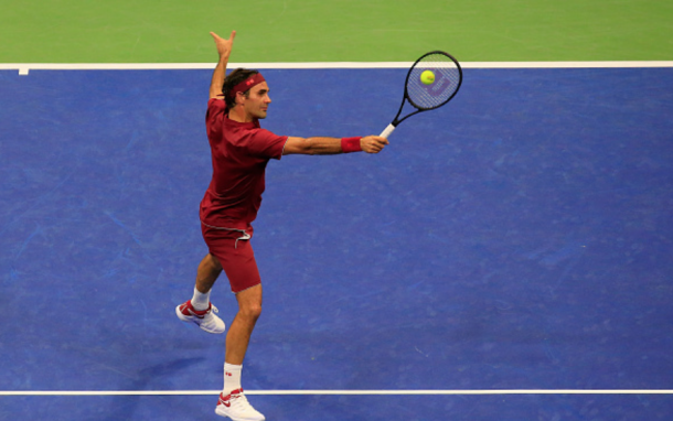 Federer was attacking the net early and often (Jaime Lawson/Getty Images)