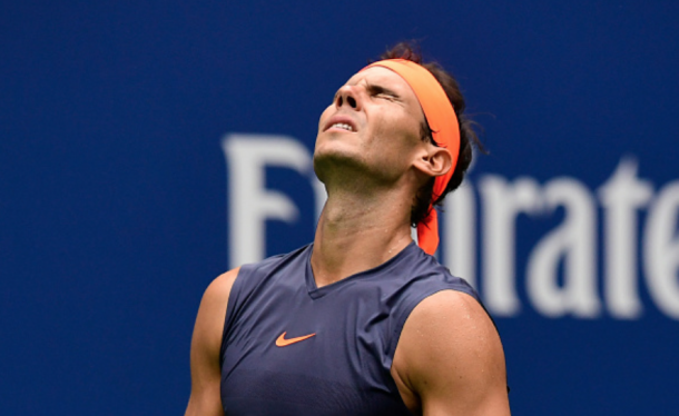 Nadal grimaced in pain often in the second set (Sarah Stier/Getty Images)