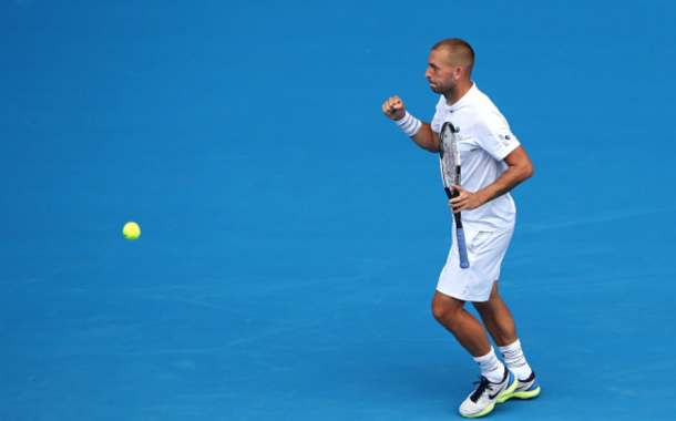 Dan Evans was broken early in the second but leveled it later on (Cameron Spencer/Getty Images)