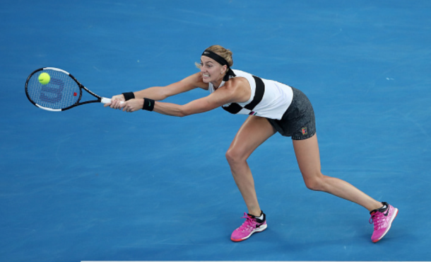 Kvitova's backhand return was causing Osaka a lot of problems (Cameron Spencer/Getty Images)