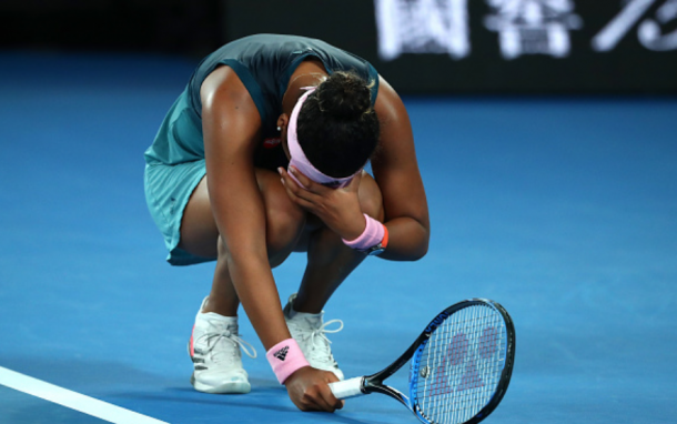 Osaka had a letdown on serve after holding three championship points on the Kvitova serve (Mark Kolbe/Getty Images)