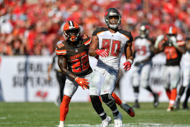 Jabrill Peppers in action against the Tampa Bay Buccaneers (Icon Sportswire/Getty Images)