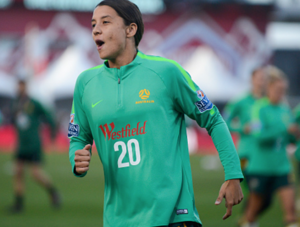 Australia captain and leading NWSL scorer Sam Kerr. (Photo by Michael Ciaglo/Getty Images)